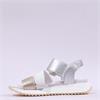 Rieker 3 Strap Buckle Sandal - White Gold Silver